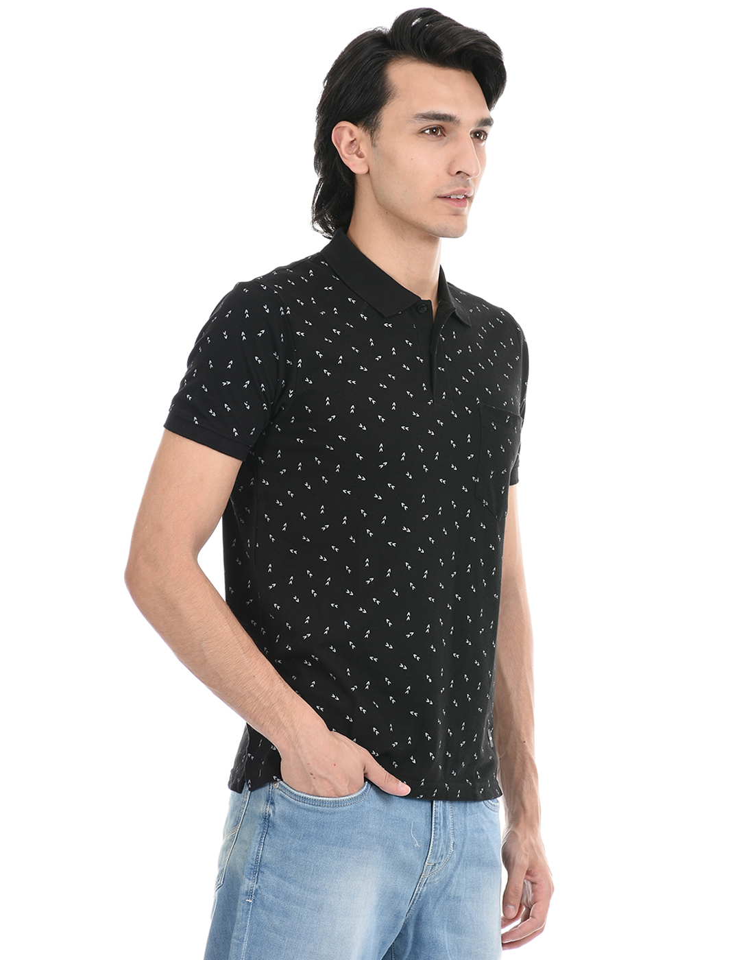 Cloak & Decker by Monte Carlo Men Black Polo Tshirt